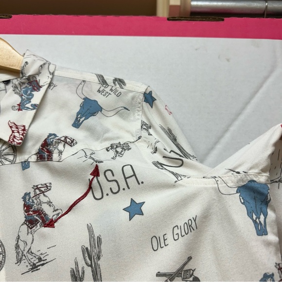 Cruel Shirt Women Medium *no Tag* Bull Western Cowgirl Horse America USA‎ FLAG - Picture 8 of 15